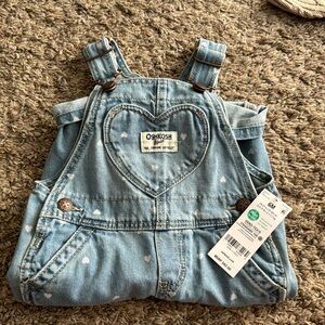 Brand new with tags. 6M heart Oshkosh b’gosh overalls